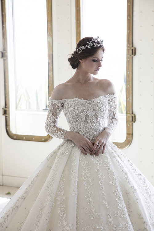 Ziad Nakad Ball Gown Wedding Dresses 2019 Off Shoulder Lace Appliques Vintage Chapel Wedding Dress Bridal Gowns Vestido De Novia