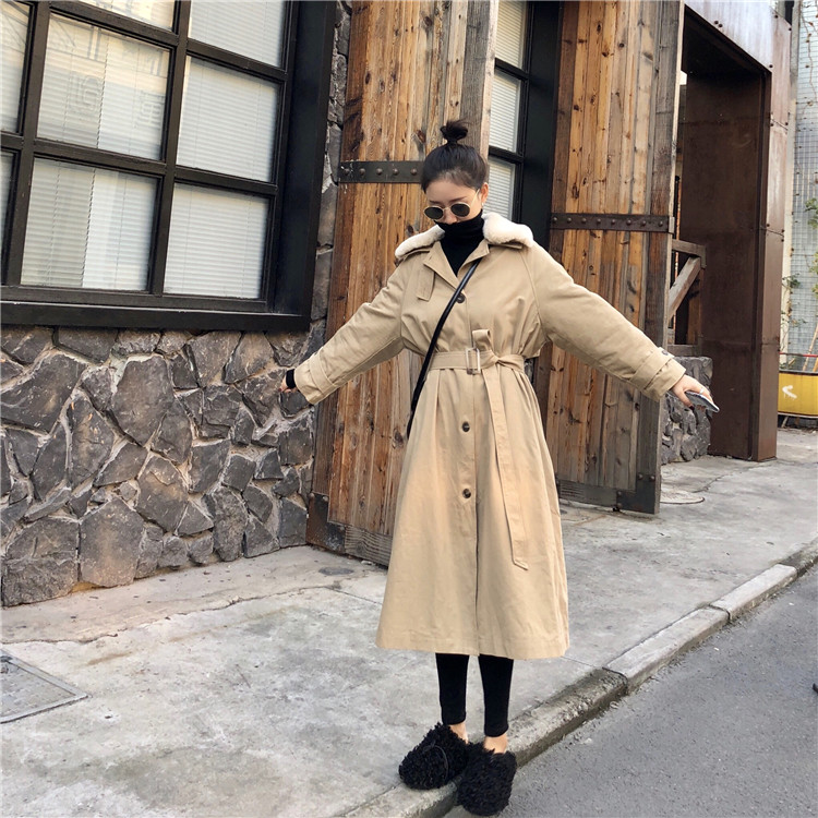 Make firm offers price plus five yuan long collars with thick cotton-padded jacket coat, Khaki
Make firm offers price plus five yuan long collars with thick cotton-padded jacket coat, Khaki