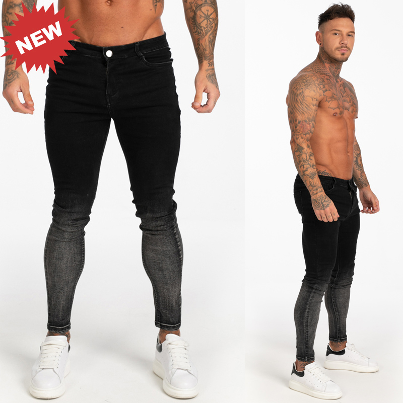 Mens Skinny Jeans 2019 Super Skinny Jeans Men Non Ripped Stretch Denim Pants Elastic Waist Big Size European W36 zm01 LY191210