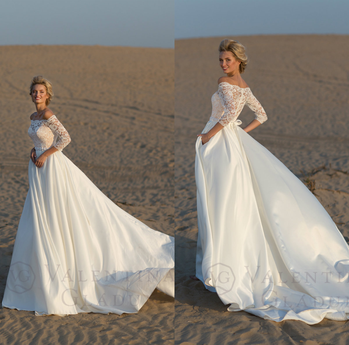 2020 Beach Boho Wedding Dresses Off The Shoulder Lace Appliqued Half Long Sleeve Bohemia Wedding Gown Custom Plus Size Vestidos de Novia