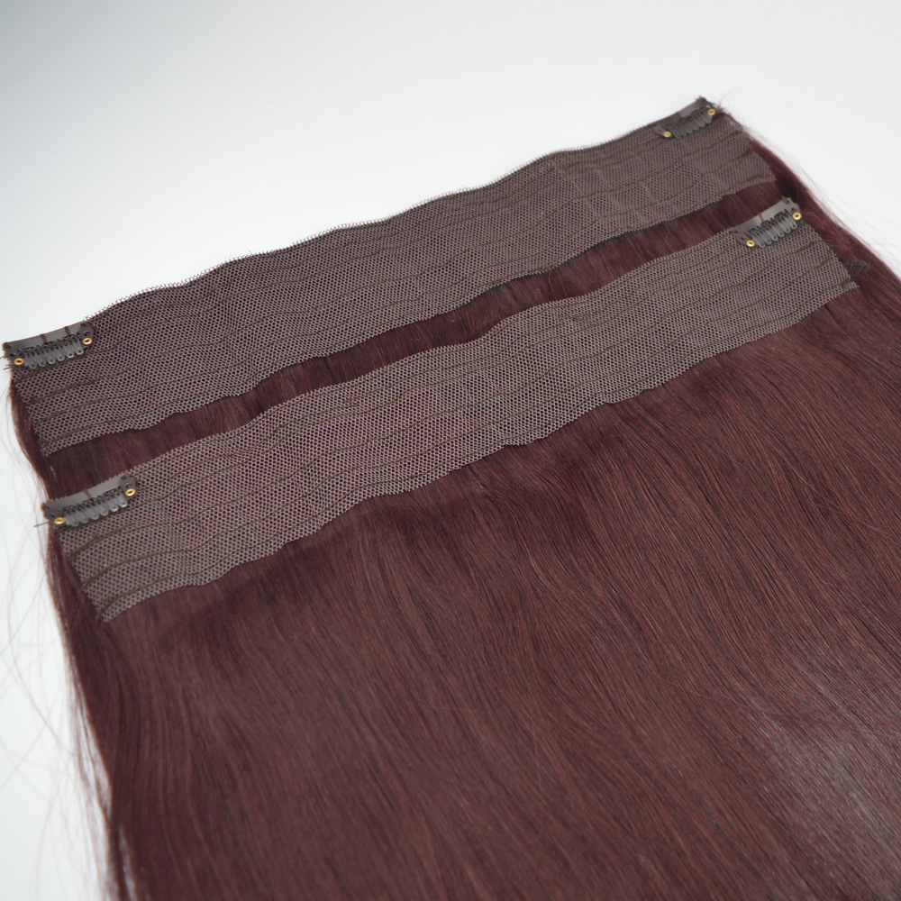 100g One Piece Flip In Human Hair Extensions 99J Color Dark Red Color Clip In Human Hair Extensions Highlights
