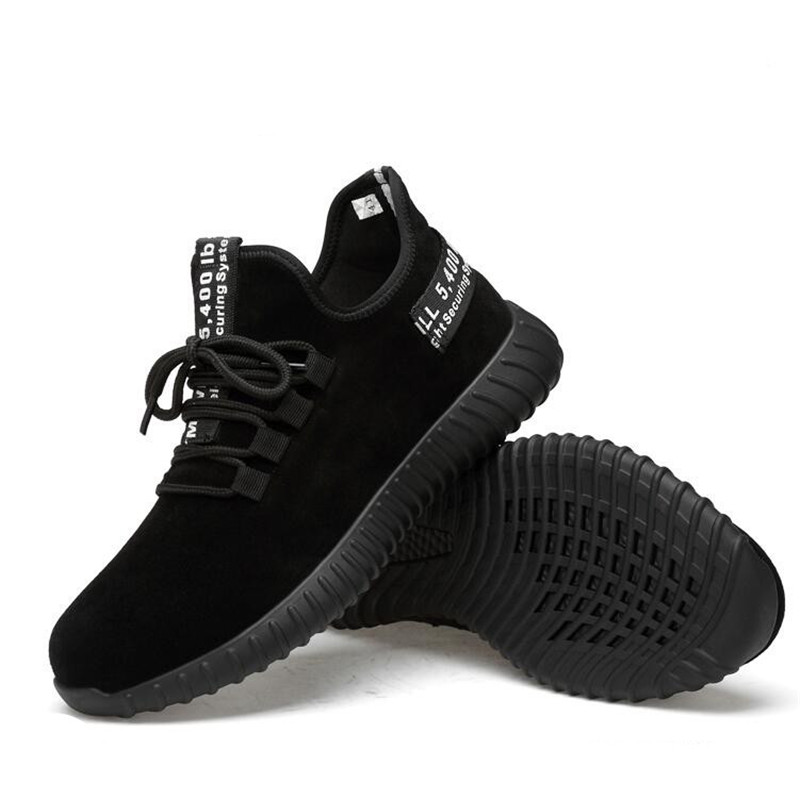 Hot Sale-Men's Breathable Safety Shoes Steel Toe Cow Suede Leather Work Boots Puncture Proof Safety Boots Lightweight Steel Toe Shoes