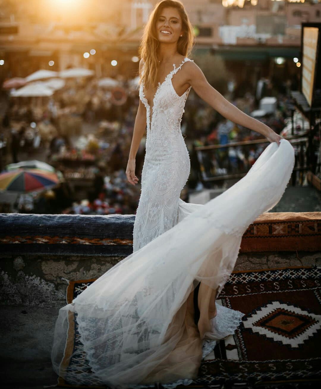 beading mermaid wedding dresses deep v neck lace appliques bridal gowns sweep train satin backless wedding dress