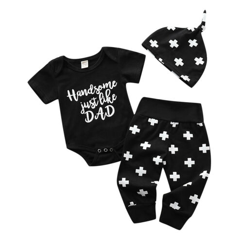 Newborn Baby Boy Cotton Letter O-Neck Short Sleeve Tops Romper Long Pants Leggings Hat Outfit Clothes 0-18M, As pic
Newborn Baby Boy Cotton Letter O-Neck Short Sleeve Tops Romper Long Pants Leggings Hat Outfit Clothes 0-18M, As pic
