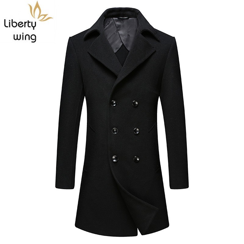 High Quality Blends Wool Coat Men Winter Mens Double Breasted Thicken Woolen Coats Solid Black Overcoat England Long Jacket Man
High Quality Blends Wool Coat Men Winter Mens Double Breasted Thicken Woolen Coats Solid Black Overcoat England Long Jacket Man