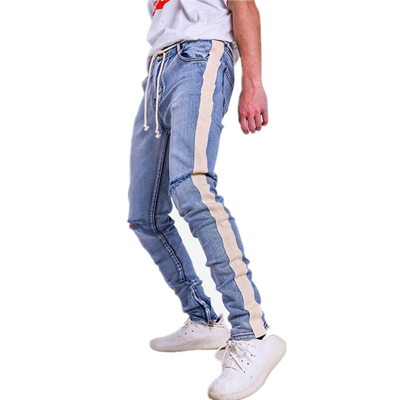 New Streetwear Hiphop Personality Men Jeans Side Zipper Ripped Fashion Male Destroyed Skinny Denim Pants, Black
New Streetwear Hiphop Personality Men Jeans Side Zipper Ripped Fashion Male Destroyed Skinny Denim Pants, Black