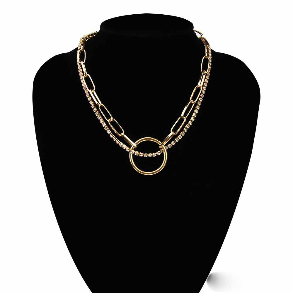 Wholesale-Chokers Necklace 2020 New Charm Dismonds Multi-layer Pendant Necklaces Punk Cool HIPHOP Collar Neck Chain Jewelry Accessories