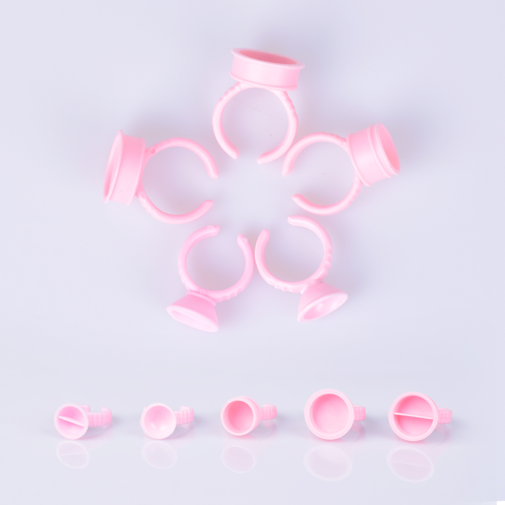 300Pcs Disposable Caps Microblading Pink Ring Tattoo Ink Cup For Supplies Accessorie Makeup Tattoo Art Tools
