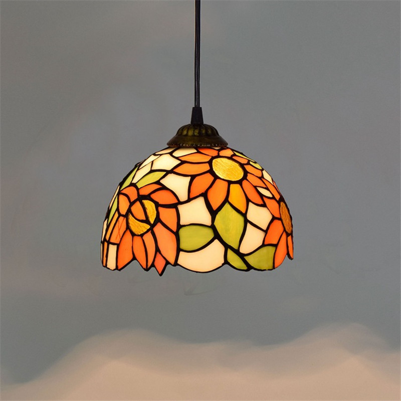 20CM European creative pastoral sun flower small chandelier Tiffany stained glass aisle balcony corridor bar chandelier TF059