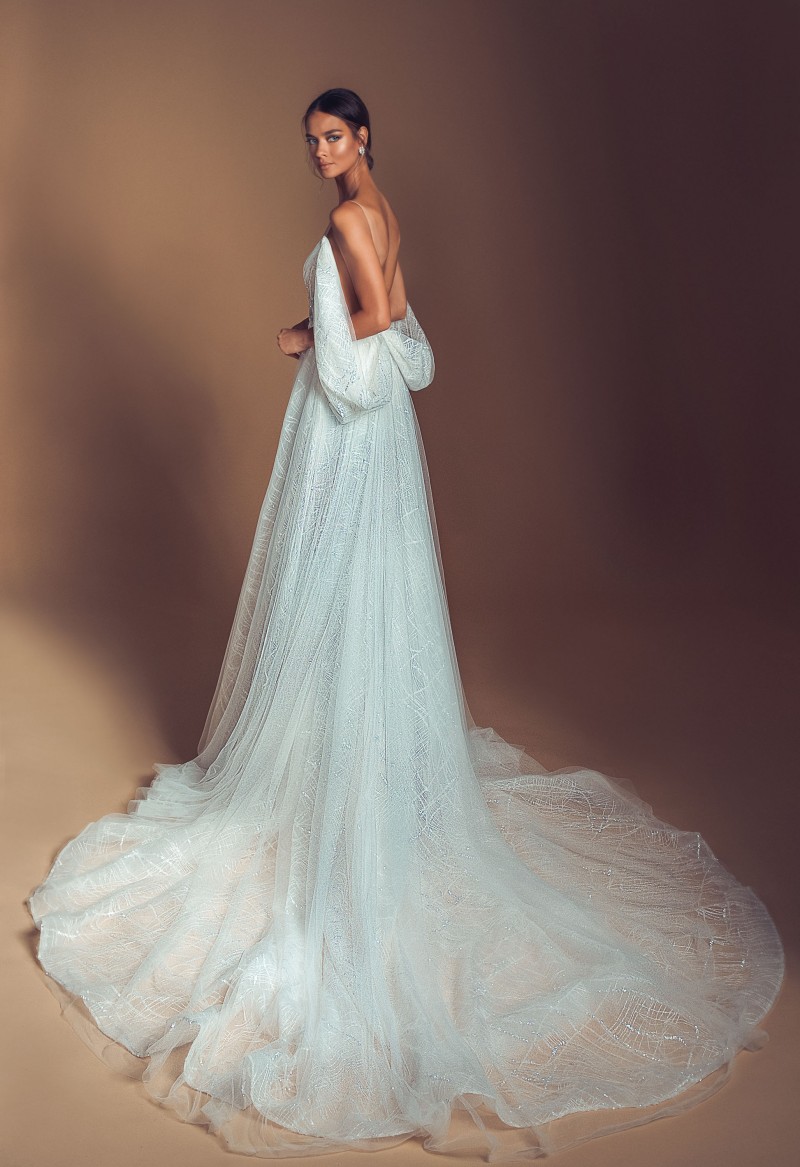 Elihav Sasson A Line Wedding Dresses V Neck Backless Bridal Gown Sweep Train Lace Princess Boho Wedding Dress Cheap