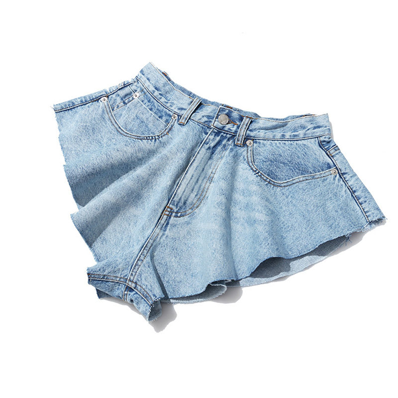TWOTWINSTYLE Casual Denim Shorts Skirts High Waist Ruffle Hem Loose Ruched Short Pants Female Fashion Clothing 2020 Spring Tide CX200605, Blue
TWOTWINSTYLE Casual Denim Shorts Skirts High Waist Ruffle Hem Loose Ruched Short Pants Female Fashion Clothing 2020 Spring Tide CX200605, Blue