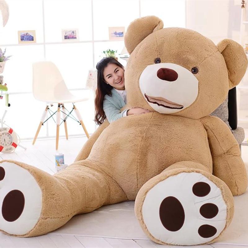 High Quality Lovely Huge Size 130cm USA Giant Bear Skin Teddy Bear Hull Wholesale Price Selling Birthday Gift for Girls Baby Christmas(1pc)