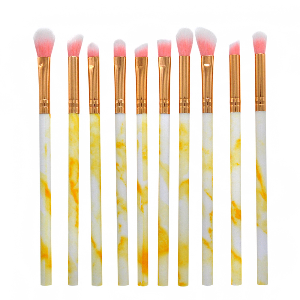 10PCS Makeup Brushes Tool Kit Eye Shadow Blending Brush Set Cosmetic Brushes Marble Eyebrow Synthetic Hair Make Up Brush Pinceles De Maquillaje