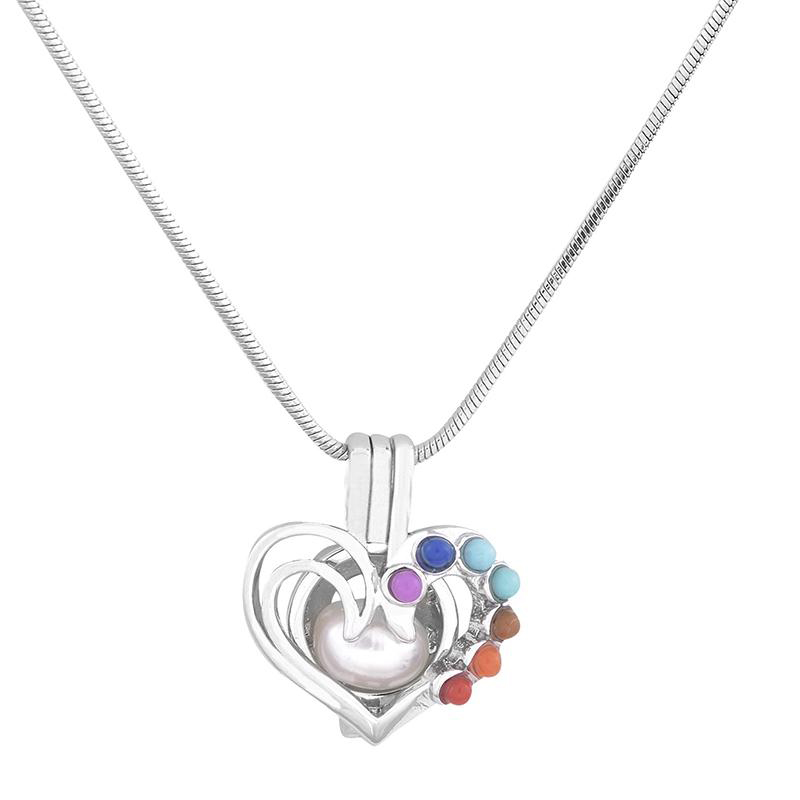 New 7 chakra Yoga Pearl cage Pendant without chain Tree of Life Heart Sanskrit flower Cross Open cages charm For Necklace Jewelry Making