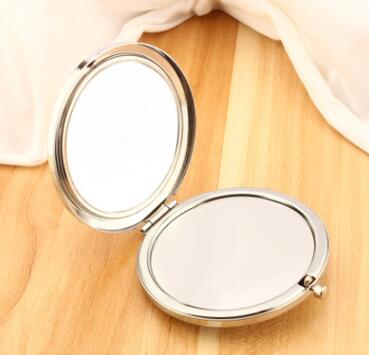300pcs Free Shipping 70mm Pocket Compact Mirror favors Round Metal Silver Makeup Mirror Promotional Gift