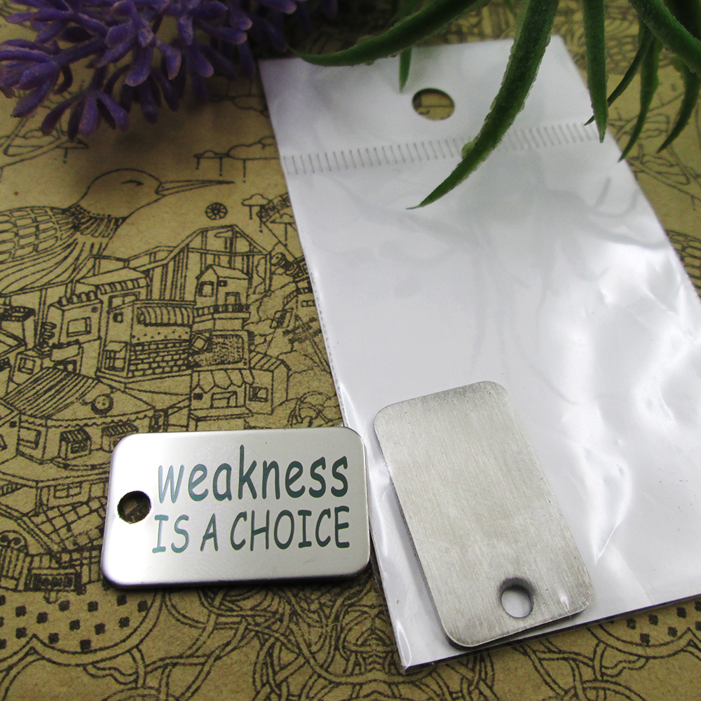 40pcs--"weakness is a choice"stainless steel charms more style for choosing DIY Charms pendants for necklace
40pcs--"weakness is a choice"stainless steel charms more style for choosing DIY Charms pendants for necklace