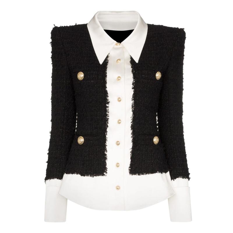 HIGH QUALITY 2020 Newest Fashion Designer Jacket Women' Lion Buttons Satin Wool Blend Patchwork Tweed Jacket, As pic
HIGH QUALITY 2020 Newest Fashion Designer Jacket Women' Lion Buttons Satin Wool Blend Patchwork Tweed Jacket, As pic