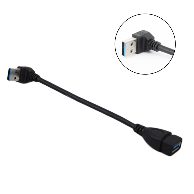 USB 3.0 Extension Cable A Male to Female Adapter Cable Angle Extension Extender Fast Transmission Left/Right/Up/Down