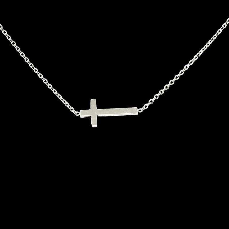 Fashion-Jesus Christian Jewelry Gold Color Cross Pendant Necklace Prayer Christ Mens Women Girl Kids Stainless Steel Chain Christmas Gift