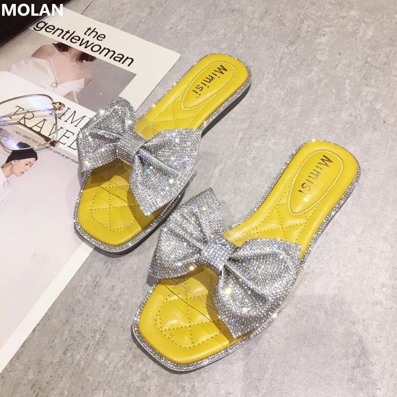 MOLAN Designers 2020 Summer Fashion Bling Crystal Buttefly-knot Soft Bottom Flat Slippers Loafers Mules Flip Flops, Silver
MOLAN Designers 2020 Summer Fashion Bling Crystal Buttefly-knot Soft Bottom Flat Slippers Loafers Mules Flip Flops, Silver