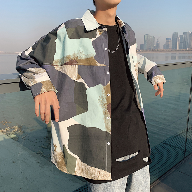 Korean Spring Shirts 2020 New Fashion Patchwork Men Long Sleeve Blouse Streetwear Loose Tops Man Shirts Plus Size, White
Korean Spring Shirts 2020 New Fashion Patchwork Men Long Sleeve Blouse Streetwear Loose Tops Man Shirts Plus Size, White