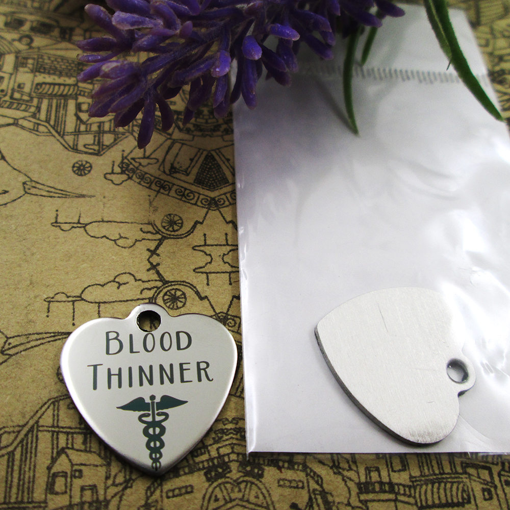 40pcs--"Blood Thinner Medical"stainless steel charms more style for choosing DIY Charms pendants for necklace