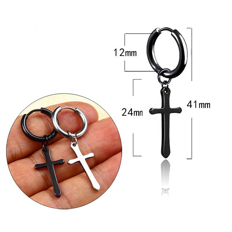 Cross Earrings Black Stainless Steel Cross Hoop Earrings Ear Cuff Dangle Women Man Fashion Designer Jewelry Drop Ship
Cross Earrings Black Stainless Steel Cross Hoop Earrings Ear Cuff Dangle Women Man Fashion Designer Jewelry Drop Ship