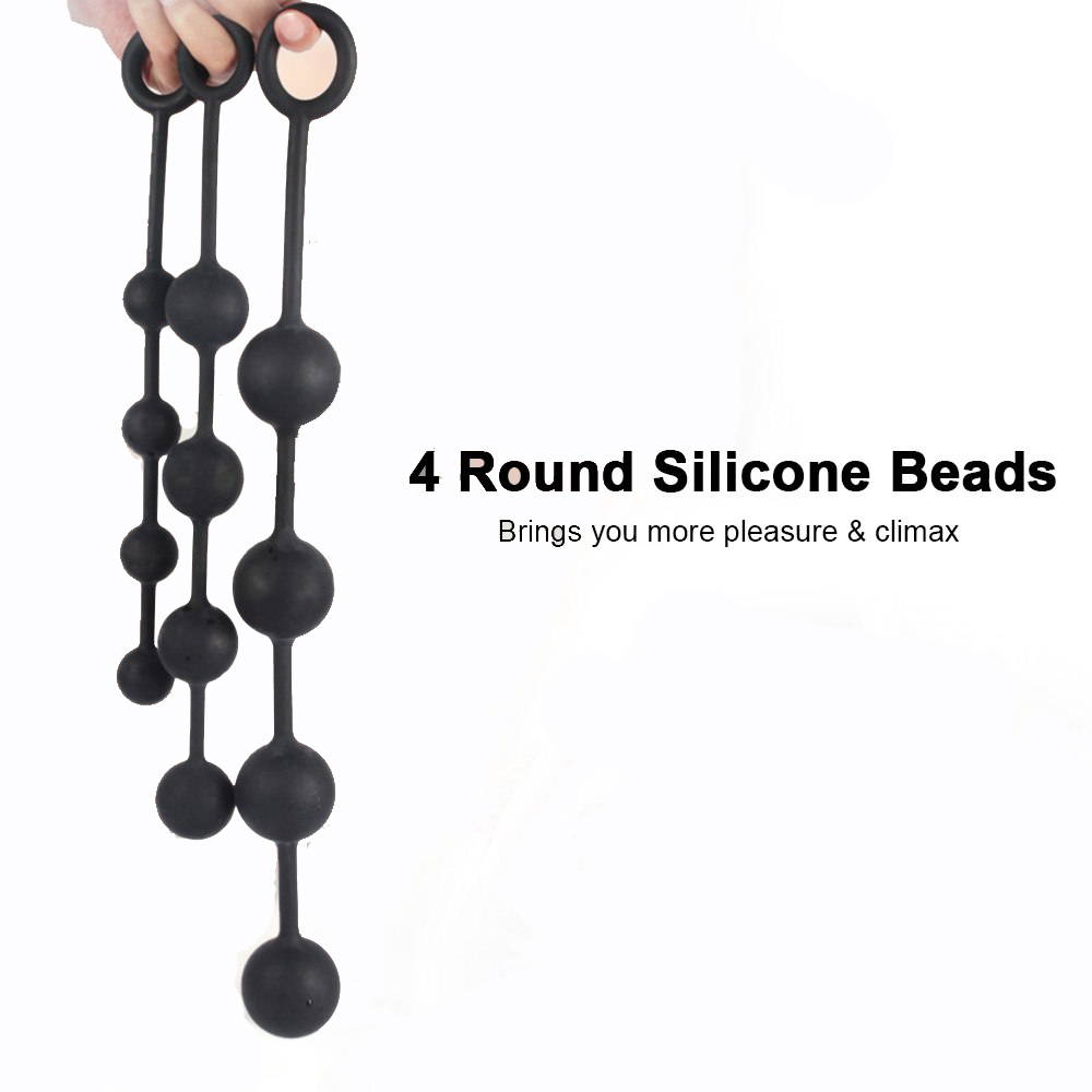 Silicone Anal Plug Vaginal Dilator Anal Beads Butt Plug With 4 Balls Expander Vibrant Sex Toys For Women Men