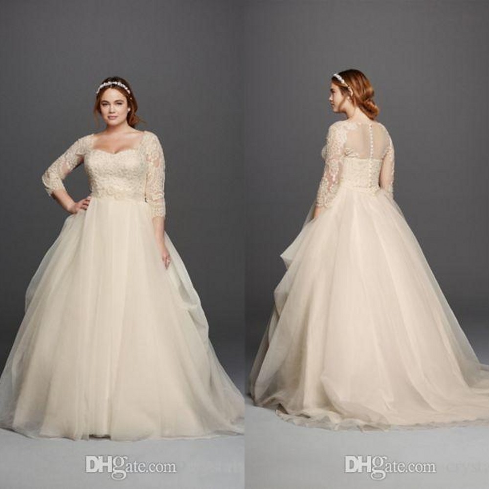 New Vintage A Line Wedding Dresses Cheap Scoop Neck 3/4 Long Sleeves Lace Applique Beads Covered Button Plus Size Sweep Train Bridal Gowns, Same as image
New Vintage A Line Wedding Dresses Cheap Scoop Neck 3/4 Long Sleeves Lace Applique Beads Covered Button Plus Size Sweep Train Bridal Gowns, Same as image
