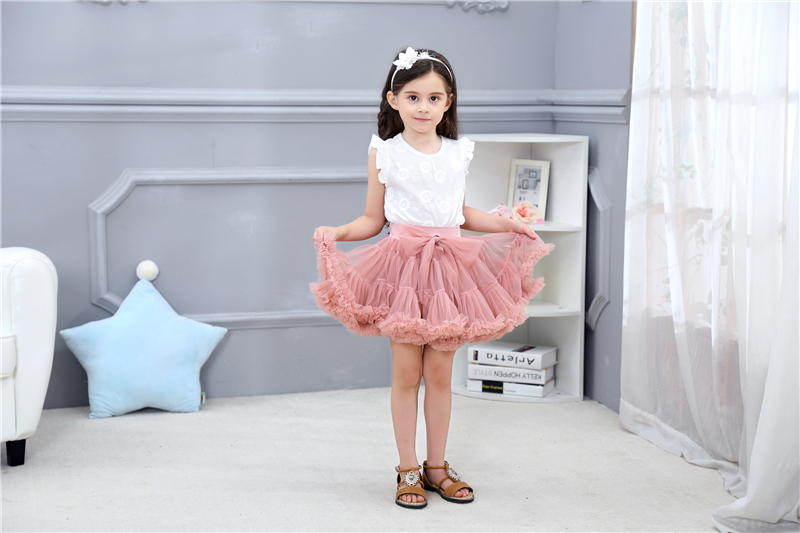 Girls tutu skirt extra fluffy pettiskirt princess soft tulle kids girl party dance skirts 1-10 Years baby