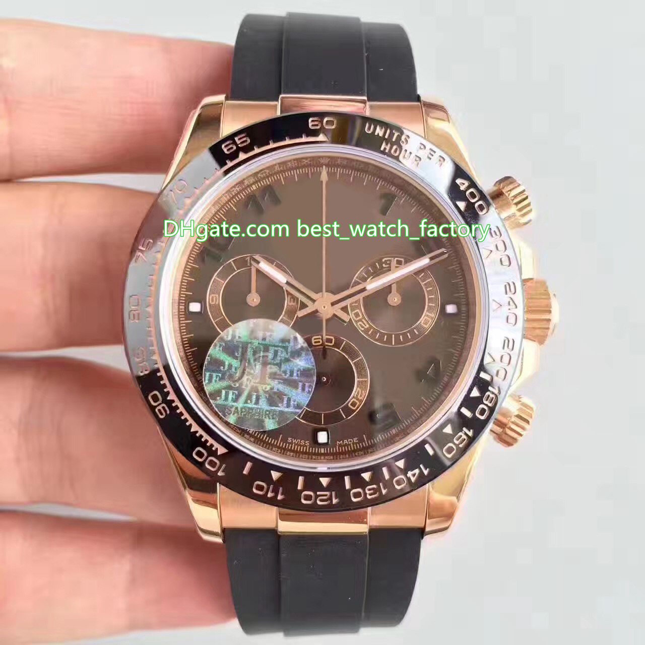 4 Style Best Quality 40mm Cosmograph 116515 116515LN Chronograph 18k Rose Gold Ceramic Swiss ETA 7750 Movement Automatic Mens Watch Watches
4 Style Best Quality 40mm Cosmograph 116515 116515LN Chronograph 18k Rose Gold Ceramic Swiss ETA 7750 Movement Automatic Mens Watch Watches