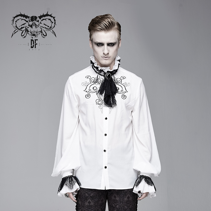 2020 Devil Fashion Turtleneck Loose Long Sleeve Top Mens Punk Party Court White Shirt
2020 Devil Fashion Turtleneck Loose Long Sleeve Top Mens Punk Party Court White Shirt