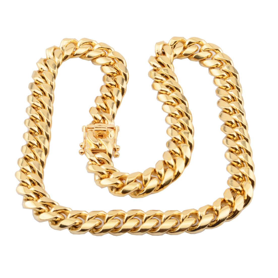 Gold Chain Mens Necklace Stainless Steel Jewelry Hip Hop Luxury Designer Necklaces Rapper Statement Cuban Link Men Accessories Jew