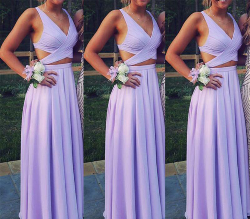 2019 Beautiful Bridesmaid Dress Lavender Lilac Summer Country Garden Formal Wedding Party Guest Maid of Honor Gown Plus Size Custom Made