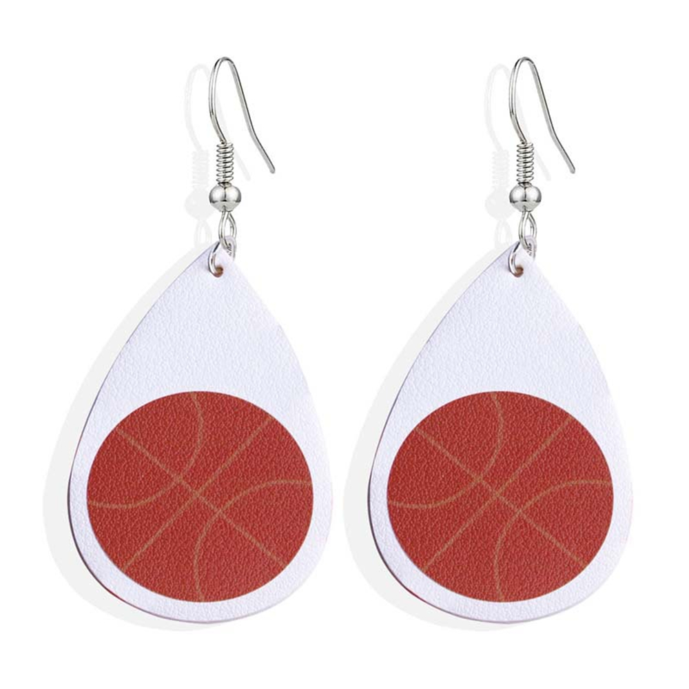 Water Drop Earrings Baseball Leather Pendant Drop Earrings Women Fashion Jewelry Sports Fans Fans