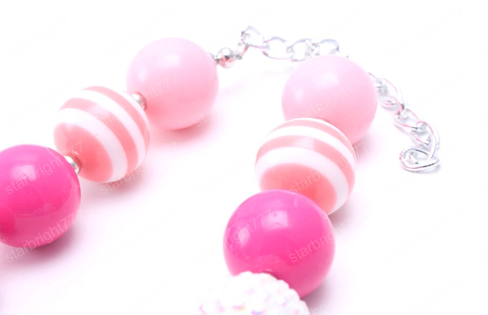 Fashion Flower Kids Beads Necklace Beautiful Rainbow Color Girls Children Chunky Necklace Toddle Kid Beaded Jewelry