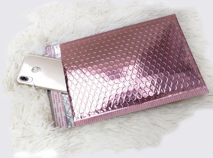 Rose Gold Bubble Envelop Metallic Rose Gold Foil Bubble Mailer for Gift Packaging, Wedding Favor Bag