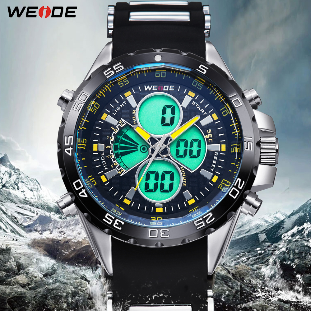 WEIDE men luxury brand digital numeral quartz movement sport military men 30m water resistant Casual wristwatches clock relogio, No send watch for shipping
WEIDE men luxury brand digital numeral quartz movement sport military men 30m water resistant Casual wristwatches clock relogio, No send watch for shipping