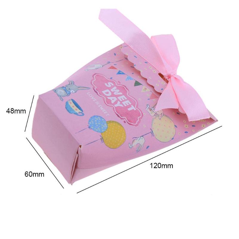 50Pcs Sugar Cake Candy Box Wedding Favor Marriage Baby Shower Gift Box Packaging Party Event Supplies 120x60x48mm