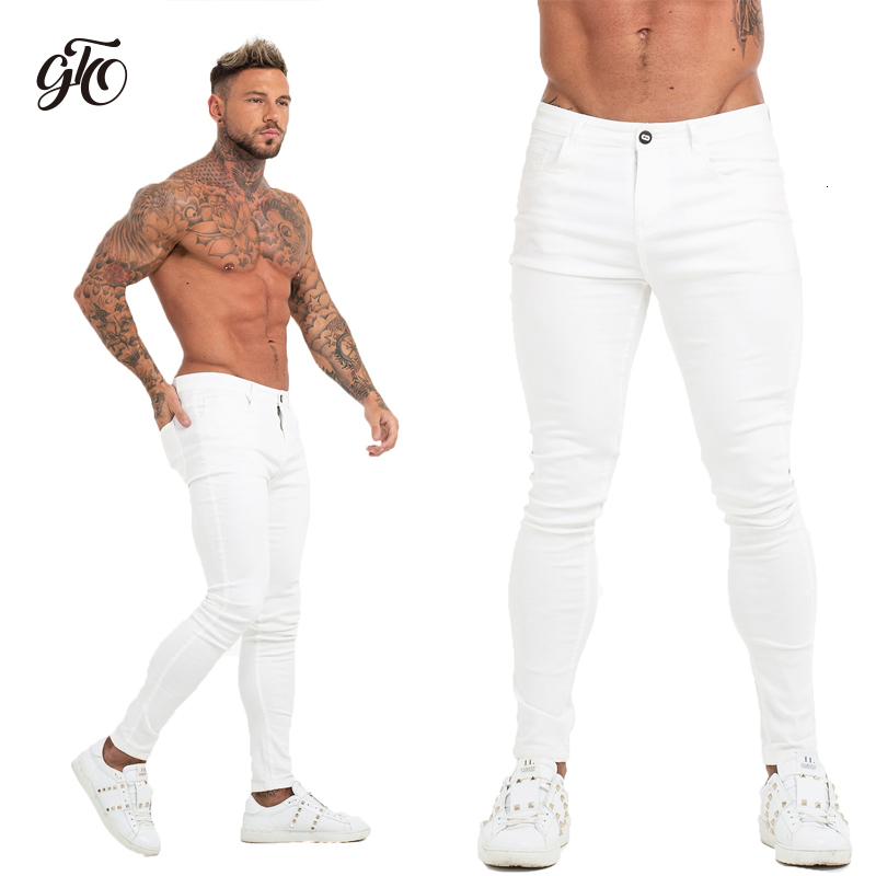 Mens Skinny Jeans 2019 Super Skinny Jeans Men Non Ripped Stretch Denim Pants Elastic Waist Big Size European W36 zm01 LY191210