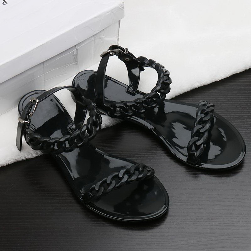 Hot Sale-chain beach shoes candy color jelly out sandals Europe and the United States Top Quality free shippi, Black
Hot Sale-chain beach shoes candy color jelly out sandals Europe and the United States Top Quality free shippi, Black