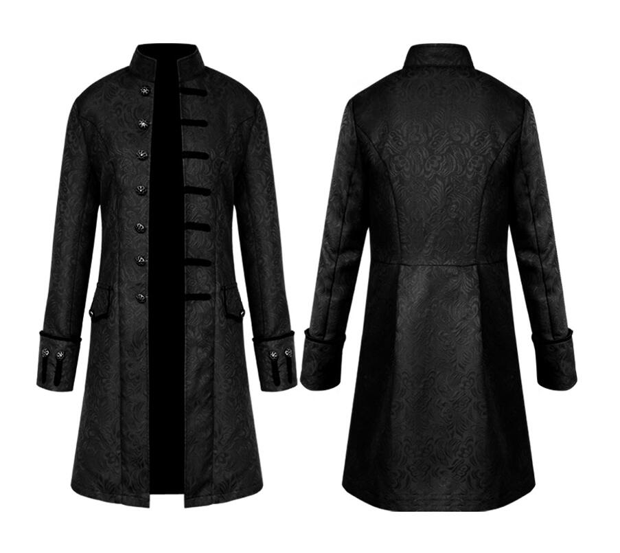 Fashion-- Brocade Jacket Gothic Steampunk Vintage Victorian Overcoat Male Vintage Jacket