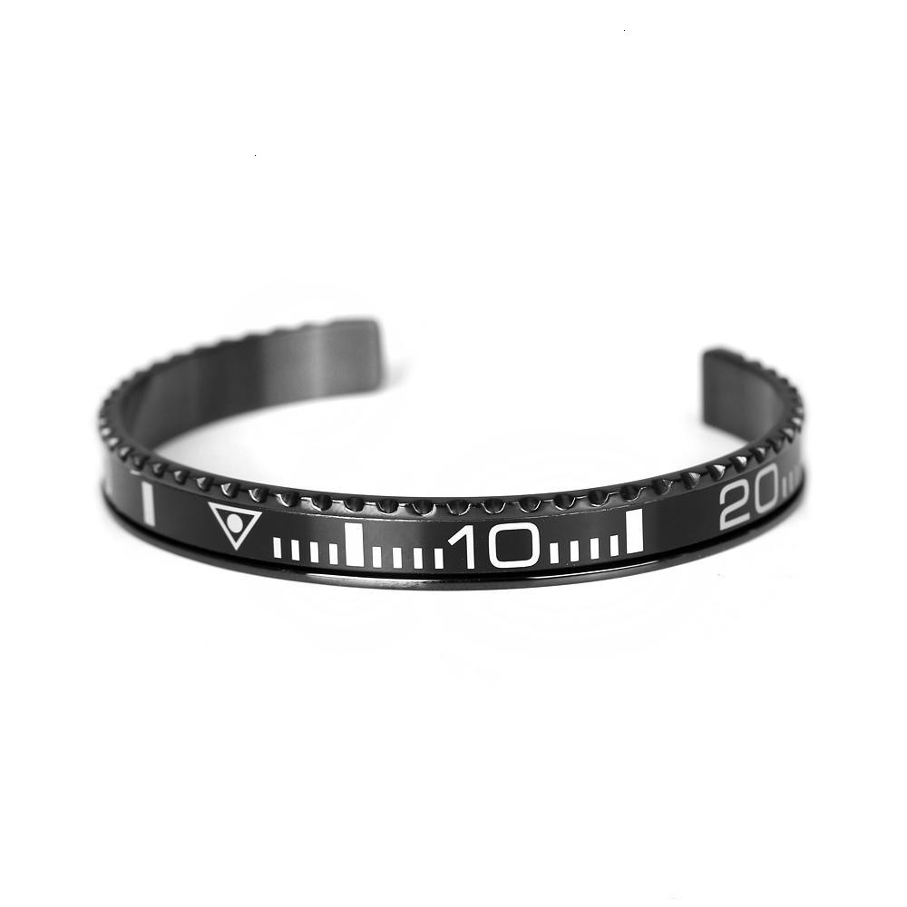 charms Black Plated Speedometer Dia Men Cuff Bracelet Bangles in 316l Stainless Steel Speedometer Bezel Bracelet Men Jewelry