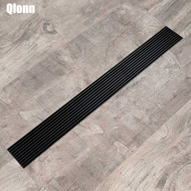 

300/600mm Bathroom Floor Drains Blackned Grates Waste Linear Tile Insert Deodorization Type Long Drainer Shower Drain 304 Stainless Steel