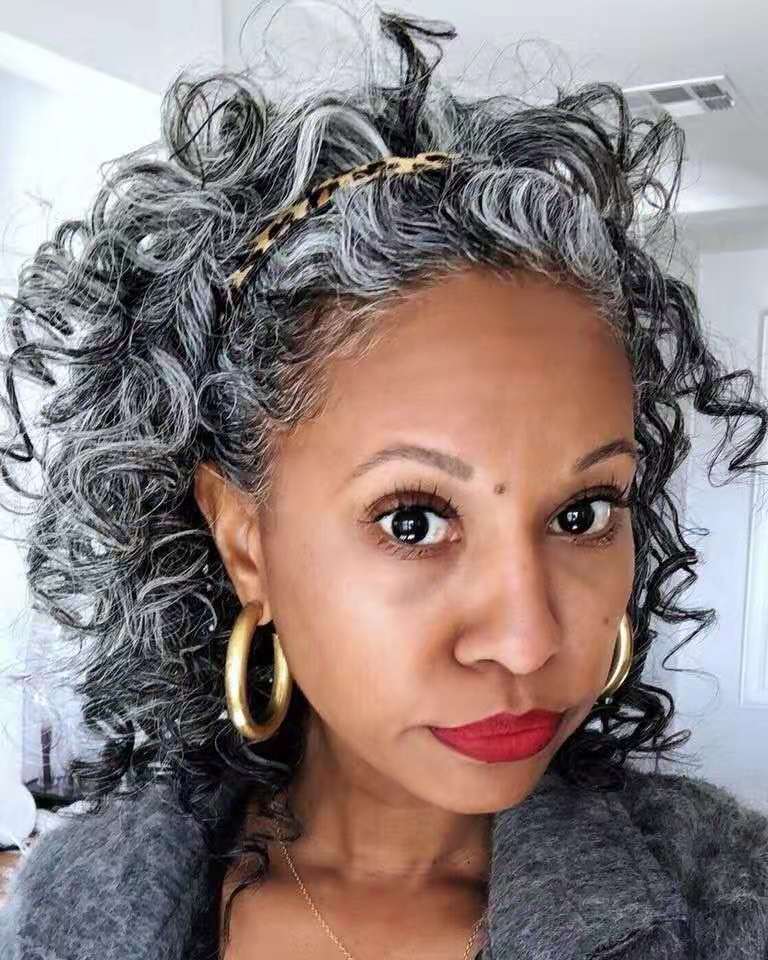 Grey hair weave ponytail hair piece clip in afro kinky human virgin wrap around gray drawstring horse tail women hairpieces 10-22inch