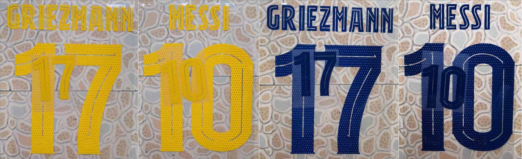 2019-2020 F.DE JONG GRIEZMANN PIQUE COUTINHO ARTHUR SUAREZ MESSI O.DEMBELE VIDAL I.RAKITIC TER STEGEN nameset patch badge
2019-2020 F.DE JONG GRIEZMANN PIQUE COUTINHO ARTHUR SUAREZ MESSI O.DEMBELE VIDAL I.RAKITIC TER STEGEN nameset patch badge