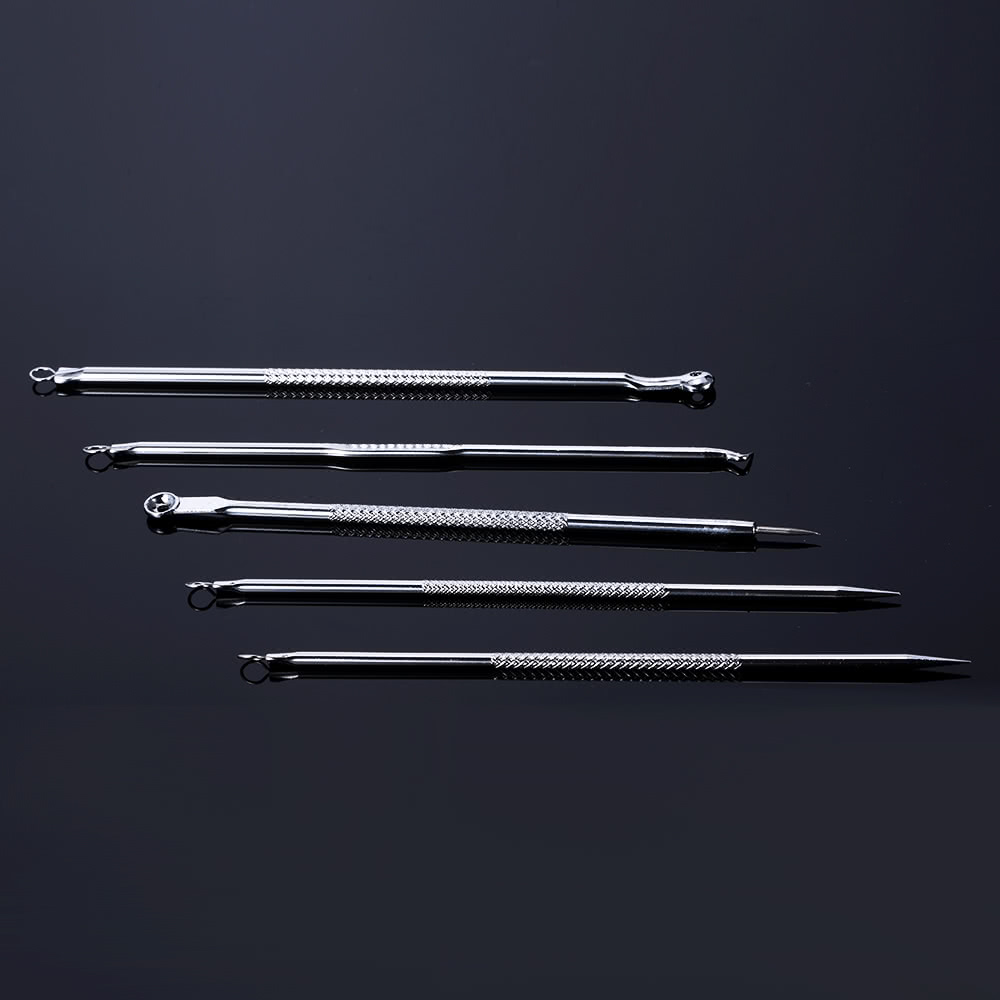 5PCS Stainless Blackhead Comedone Remover Needle Blemish Pimple Pin Acne Extractor Face Clean Tool