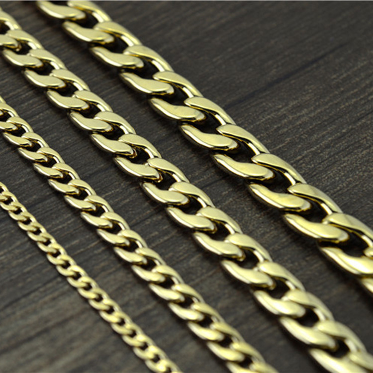 Never fade Stainless steel Figaro Chain Necklace 4 Sizes Men Jewelry 18K Real Yellow Gold Plated 9mm Chain Necklaces for Women Men