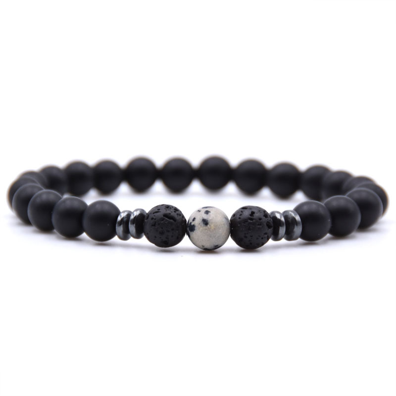 Lava agate beads bracelet elastic healing relief beads bracelet 2019 new products