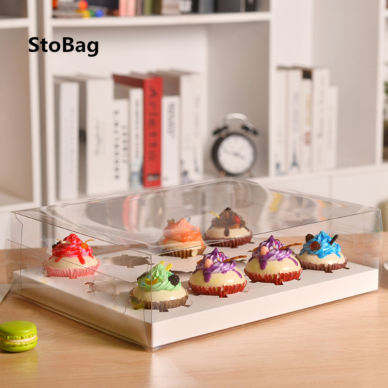 StoBag 10pcs Cupcake Box DIY Handmade Cake Decoration Transparent With Paper Bottom Baby Show Wedding Package Supplies
StoBag 10pcs Cupcake Box DIY Handmade Cake Decoration Transparent With Paper Bottom Baby Show Wedding Package Supplies